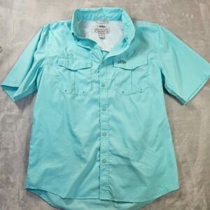 Aftco Lightweight Vented Pocket Fishing Shirt Men's L  Seafoam Green